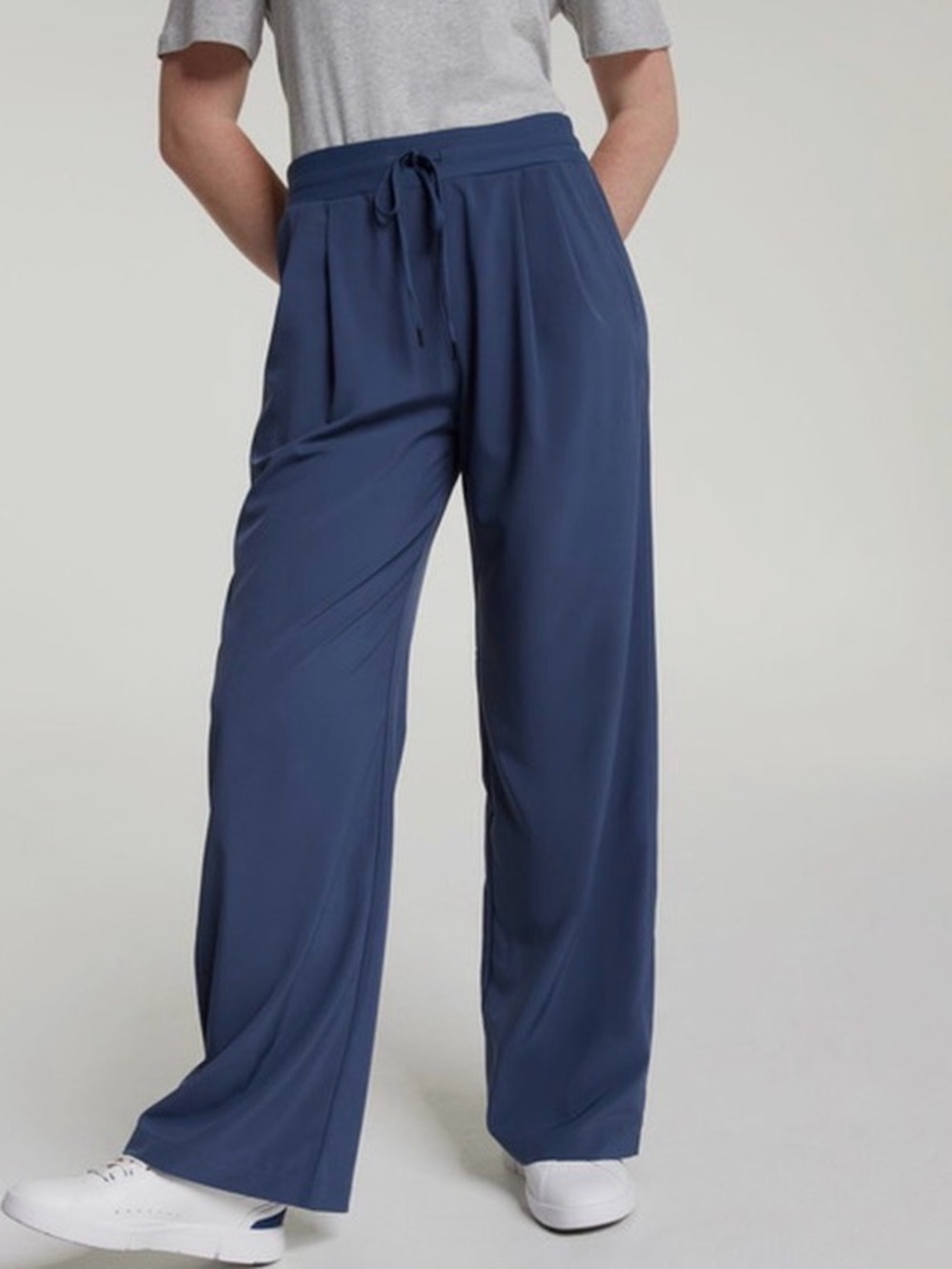 CALIA Truelight Wide-Leg Pull-On Pants — Slate Blue M
